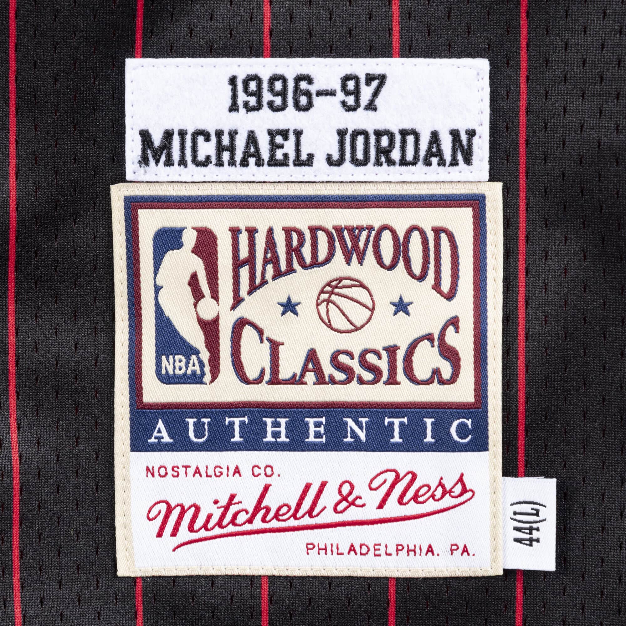 97 Black Pinstripe Jersey Mitchell Ness - Michael Jordan 1996  Men s Nike  Air Jordan 1 Mid Triple White 554724 130 New - IetpShops