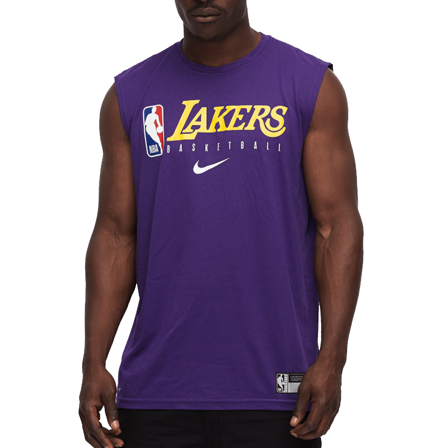 Nike Jordan LA Lakers Basketball Shirt Purple Gold Loose DA6512-547 Men L  Large