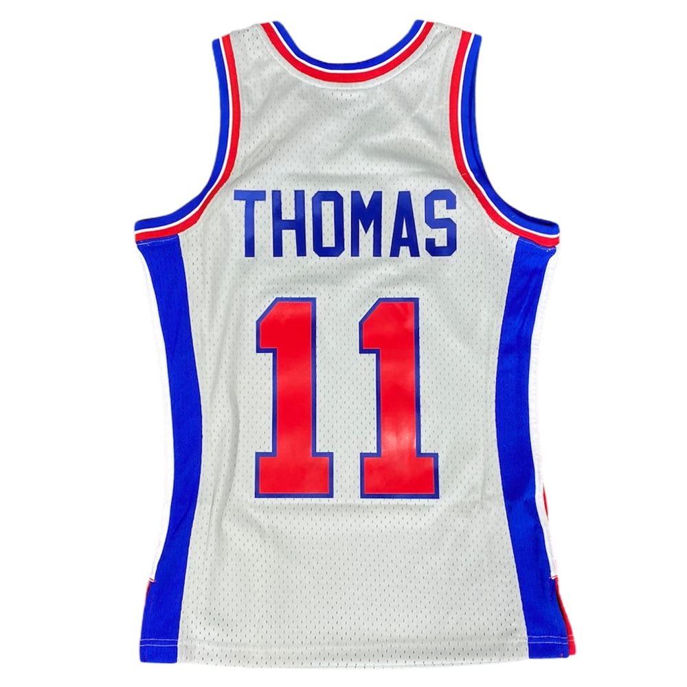 Detroit Pistons 11 Thomas White Jersey