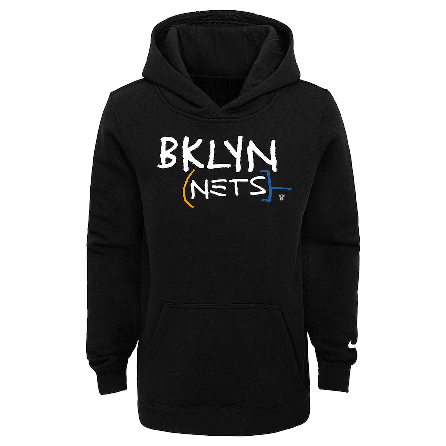 Brooklyn Nets Nike Kids 2020 21 City Edition Essential Club Pullover Hoodie Baskettemple