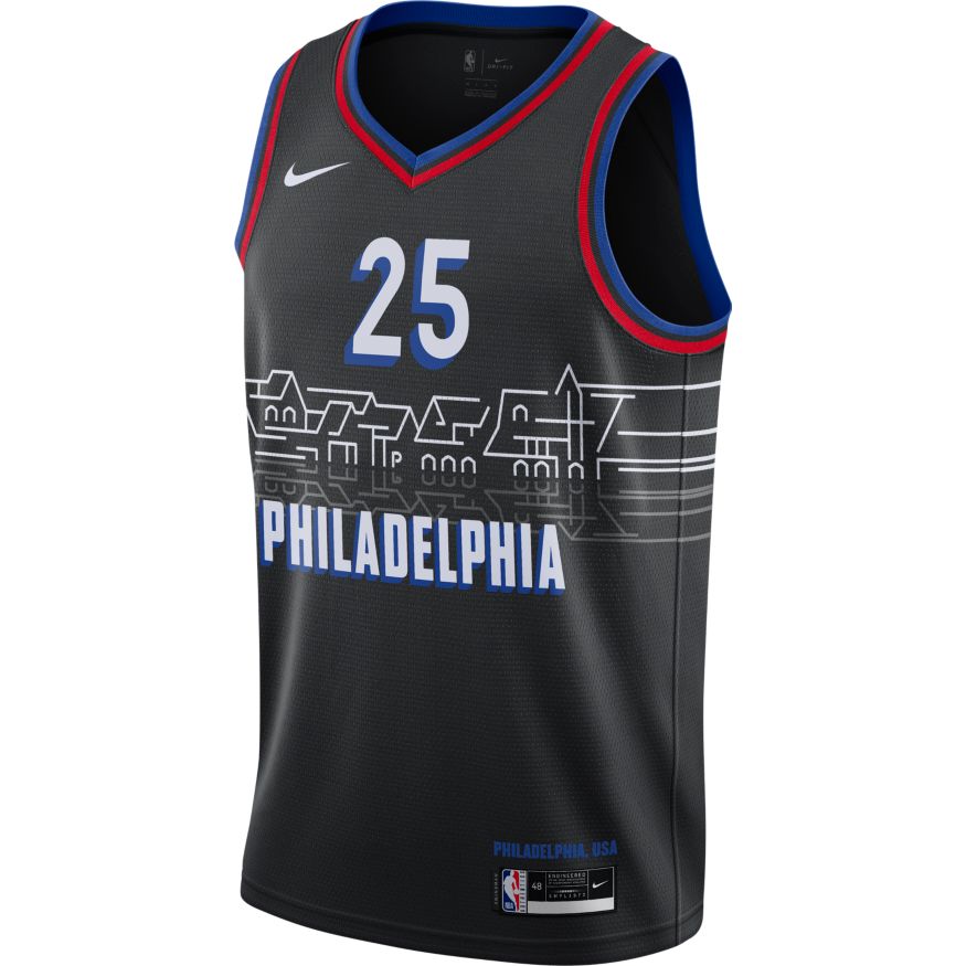 NBA_ Jersey Philadelphia 76ers''Men Kyle O'Quinn Joel Embiid Ben Simmons  Allen Iverson City Boathouse Row Jersey