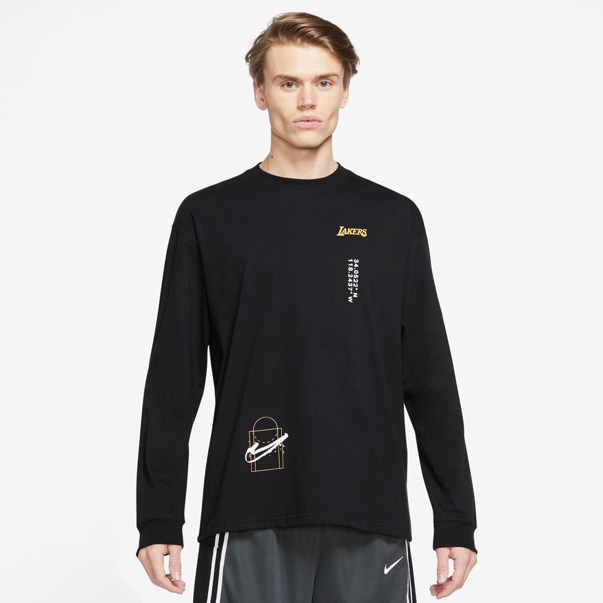 Nike NBA LA Lakers Tee Long Sleeve Shirt Men's XL